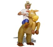 Disfraz inflable de vaquero para montar a caballo