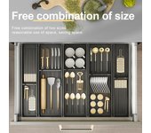 Escurreplatos ajustable para cocina, cajón debajo del gabinete, soporte para cucharas y palillos, organizador retráctil con espaciado de discos de secado.