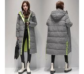 Chaqueta larga de algodón de invierno para mujer, abrigo de nieve, chaqueta acolchada cálida, chaqueta de plumón, abrigo impermeable de invierno para mujer, parkas largas gruesas de gran tamaño con capucha L café