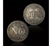 Moneda de la suerte de doble cara de estilo vintage con toma de decisiones de sí o no, réplica retro coleccionable para decoración del hogar, regalo de metal único