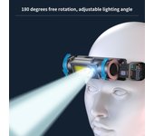 Linterna frontal LED para exteriores con diadema ajustable, luz doble muy cercana a 180 grados 1pcs negro