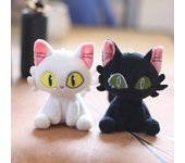 12 cm lindo pequeño colgante de peluche muñeca de juguete gato blanco mochila bolsa adornos llavero muñeca with pendant blanco