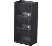 Estuche de almacenamiento para cosméticos Yamazaki Jitsugyo 5604, 3D, 4 niveles, color negro, aprox.. Torre de gran capacidad para guardar artículos pequeños, cosméticos y otros artículos, 12 x 7,7 x 25 cm de ancho x 12 x 7,7 x 25 cm de profundidad