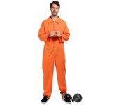 Disfraz de prisionero para hombre, disfraz de ladrón, mono, camisa de preso, disfraz de fiesta de Halloween para adulto S naranja