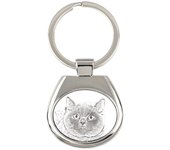 British Shorthair - keychain with a cat, keychain with a print, personalized pendant from the Art-Dog brand plata