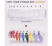 Organizador de peines para cortadora eléctrica de peluquería, juego de 10 peines guía de rejilla, caja de almacenamiento, herramientas de barbería, accesorios.