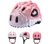 Casco de bicicleta para niños pequeños, ajustable, con diseño de dinosaurio, transpirable y para patinaje, para niños y niñas. verde