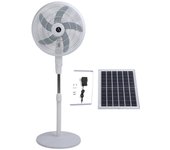 Ventilador oscilante de pie con panel solar ABS, 3 velocidades, silencioso, portátil, de pedestal