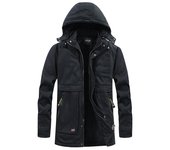 Abrigo de algodón de invierno para hombre, grueso y aterciopelado, abrigo de algodón de largo medio, abrigo de algodón lavado, moderno, holgado y versátil para hombre M
