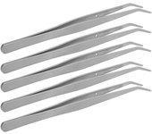 5 pinzas curvas de acero inoxidable para posicionamiento, accesorios para máquina de coser.