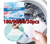 30/60/90/180 Unids/lote Tabletas de Lavandería Concentradas Fuerte Descontaminación Detergente en Polvo Jabón de Lavandería Suministros de Limpieza de Ropa Detergente Suavizante 30PCS blanco
