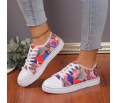 Zapatillas deportivas planas de lona vaquera para mujer, zapatos deportivos con cordones de corte bajo 43 negro