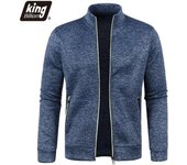 Otoño Invierno Hombres Cremallera Punto Mangas Largas Fina Cachemira Moda Top Suéter Abrigo XXL