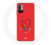Coque pour Xiaomi Redmi Note 10 5G BTS Bangtan Garçons BT21 TATA V Fond Rouge