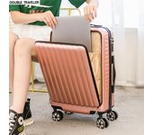Nuevo Equipaje rodante para mujer, bolso para portátil con Apertura frontal, Maleta con ruedas a la moda, bolso de viaje, equipaje de mano de 20 pulgadas 20" negro