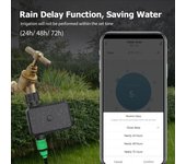 Temporizador de riego inteligente BT, temporizador de rociador para grifo de manguera con retardo de lluvia, Control remoto por aplicación programado negro