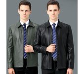 Nueva chaqueta de cuero con solapa de piel de oveja auténtica, chaqueta de cuero informal para hombre, abrigo corto de otoño e invierno de mediana edad 170