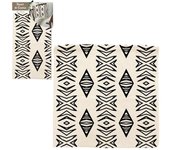 Les Trésors De Lily [Q3516] - Funda de cojín de algodón 'Boho' beige negro (ethnik) - 40x40 cm