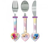 Shimmer And Shine Juego de Cubiertos Oficial para Niños/Niñas de 3 Piezas One Size púrpura