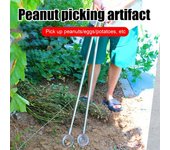 Recolector de nueces de acero inoxidable, 107 cm/42,13 pulgadas, flexible, herramienta multifuncional para granja y jardín, ideal para recoger patatas y cáscaras. plata