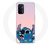 Coque pour Oppo A74 Stitch le Nez en l'air fond rose