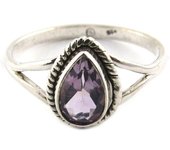 Bague artisanale Argent 'Heaven' améthyste argenté - 10x7 mm 54