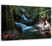 Cuadro Feeby, Cascada en el trópico 60x40 verde