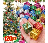 12-120 mini cajas de regalo para árbol de Navidad, colgantes de espuma de colores, adornos para fiestas de Año Nuevo, decoración del hogar. 12pcs