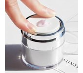 1 frasco con bomba sin aire de 15 g, vacío, acrílico, para crema, rellenable, fácil de usar, portátil, para viaje, herramientas de maquillaje LM 15ml