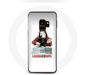 Coque pour Samsung Galaxy S9 La casa de papel masque logo fond blanc