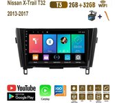 Android Car Radio Carplay para Nissan x-trail T32 Qashqai 2013-2017 reproductor de vídeo Multimedia para coche navegación GPS WIFI 2 + 32GB 1+16GB