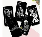 Funda de TPU negra para Samsung Galaxy M53 M13 M62 A12 A22 A32 A42 A52 A72 4g 5g A20S carcasa trasera con calavera de esqueleto encantadora Samsung A32 5G