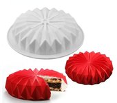 Molde de silicona para tartas con mousse de encaje, molde redondo para tartas con encaje de diamantes, accesorios para hornear DIY, bandeja para horno de pan, herramientas reutilizables blanco