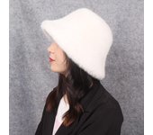 Sombreros de mujer Sombrero de pescador Sombrero cálido de felpa Modelos de moda para mujer Sombrero de olla Sombrero grueso acolchado de invierno con ala grande y peludo negro
