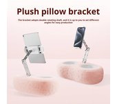 Soporte para tableta con almohada Soporte para teléfono con almohada para Kindles Tableta ajustable 360 grados azul