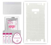apgo Protective Skin Sticker for the back+sides compatible with Samsung Galaxy Note 9, Full Wrap Film, Foil, Vinyl - Pattern White Fabric