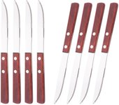 Juego de cuchillos para carne con mango de madera plateado, vajilla de acero inoxidable 304, juego de cuchillos afilados, vajilla, juego de cuchillos, 8 Uds. bronceado