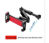 Soporte para reposacabezas de coche para teléfono móvil y tableta - Soporte telescópico trasero con cojín para asiento trasero Hook bracket negro