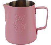 Jarra para espumar leche multiusos de acero inoxidable 304, jarra para café humeante con asa para leche L color rosa