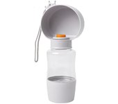 Botella de agua para perros para caminar, botella de agua portátil para viajes, tarros de comida, dispensador de agua gris