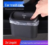 Cubo de basura para coche, caja de almacenamiento colgante para asiento trasero, bolsa de basura multifunción, organizador plegable negro