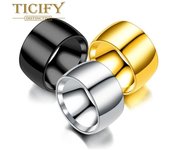 Anillo de acero de titanio para hombre, versión amplia del anillo de fideos de fotones de acero inoxidable 11 blanco