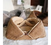 Estera para gatos autocalentable, suave, lavable, cama calmante para gatos, cojín plegable S café