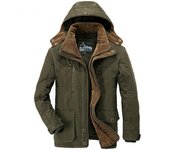 Parkas gruesas de invierno para hombre, chaqueta cálida de algodón para hombre, Parkas informales con múltiples bolsillos M