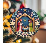 Adornos de Navidad de la Natividad de Jesús, recuerdo del nacimiento de Jesús, colgante acrílico 2D para colgar en el hogar, árbol, puerta, decoración del coche F