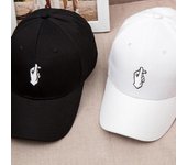 Hombres Mujeres Peaked Hip Hop Peaked Ajustable Snapback Gorra de béisbol Finger negro