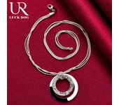 Collar con cadena de serpiente de plata de ley 925 con forma de O y acabado esmerilado, joyería de boda de moda 45CM