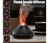 Difusor de aroma de llama, humidificador de aire, generador de niebla ultrasónica para el hogar, difusor de aceites esenciales con purificador de lámpara de llama de color LED blanco