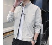 Chaqueta casual de color sólido de edición coreana de primavera y otoño, chaqueta para hombre, chaqueta de tendencia adolescente, chaqueta de pie, top de moda para hombre M