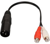 Cable divisor XLR macho a 2 RCA hembra en Y de 3 pines y 0,6 pies con reducción de ruido y adaptador de sonido.